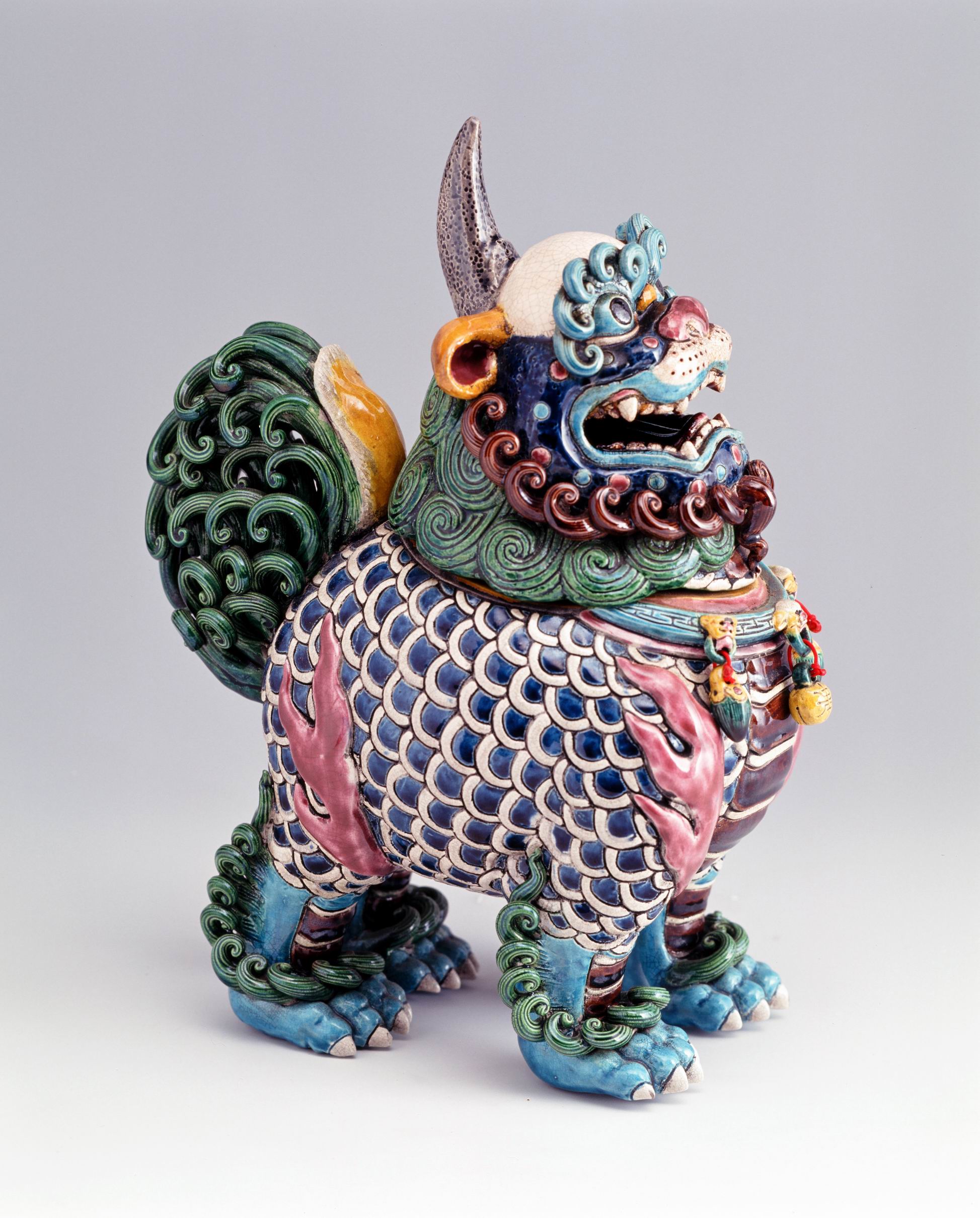 獅子 / 呂勝南 作 / 交趾陶 / 龍鳳祥 / 置物 / オブジェ / 作家